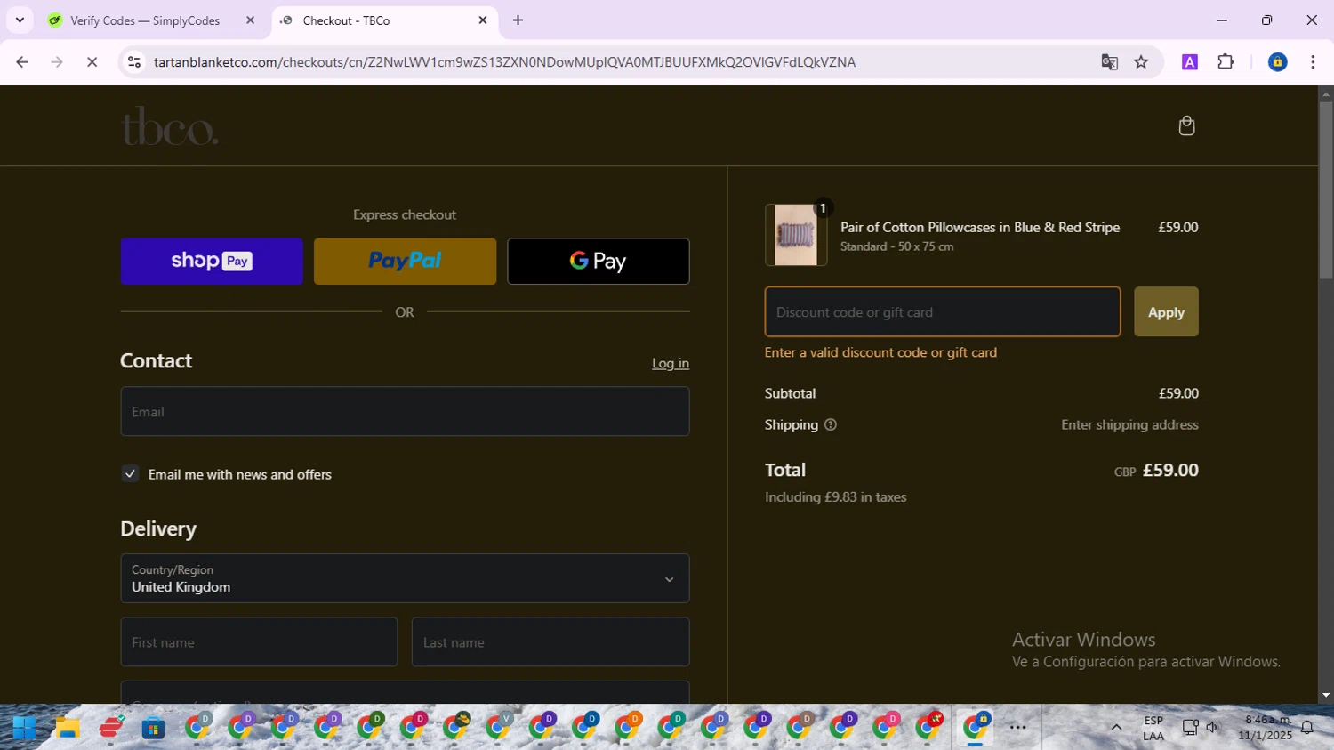 The Tartan Blanket promo code screenshot showing code WEEKEND applied at The Tartan Blanket checkout page. Uploaded by SimplyCodes community member SwiftWarden6832 on Jan 11, 2025