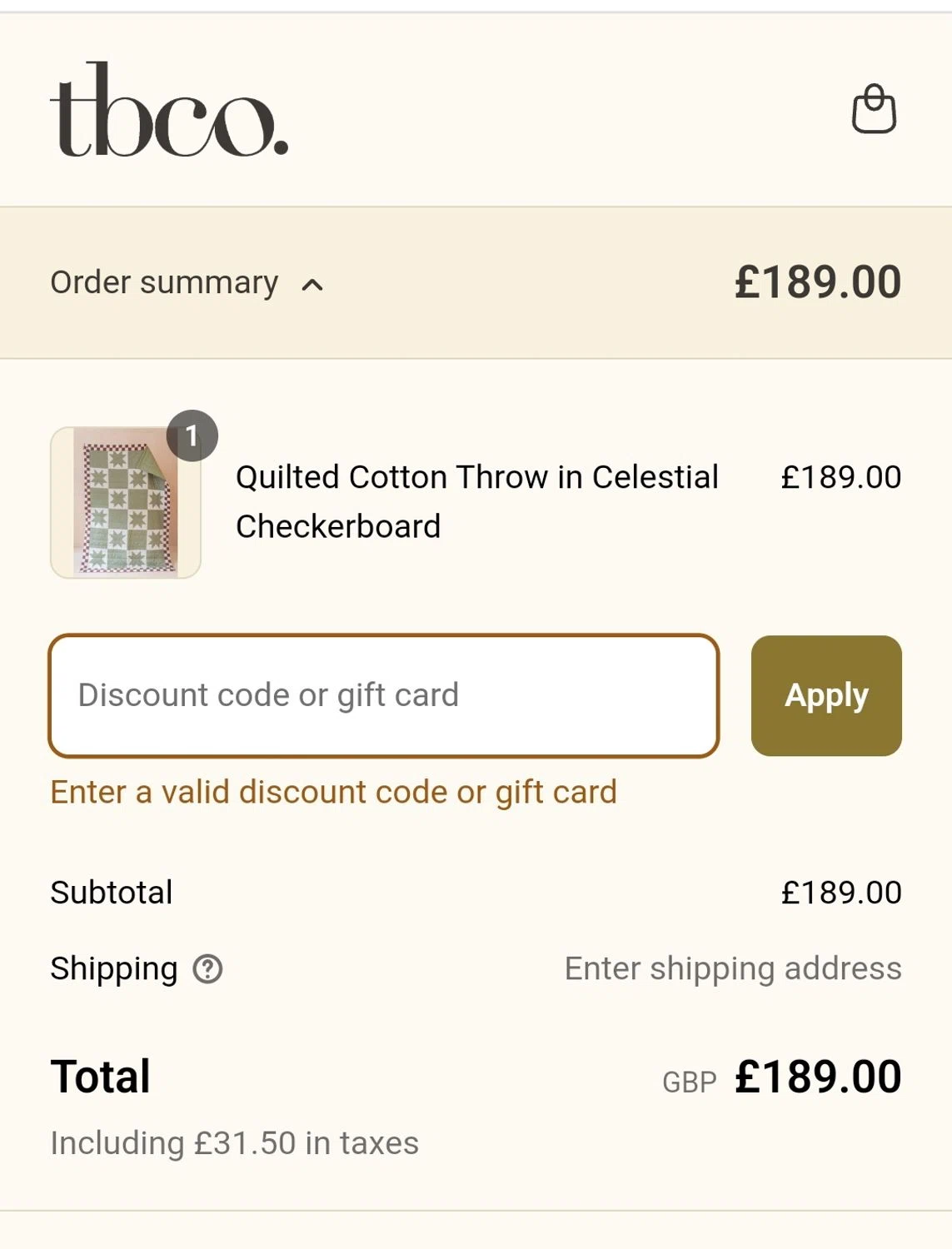 The Tartan Blanket promo code screenshot showing code SMS10 applied at The Tartan Blanket checkout page. Uploaded by SimplyCodes community member Kaylaytone on Mar 25, 2025