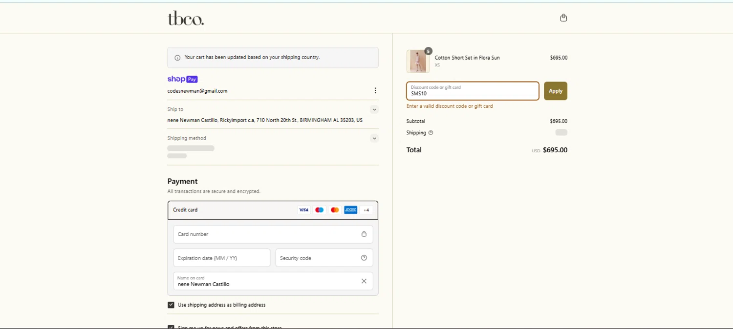 The Tartan Blanket promo code screenshot showing code SMS10 applied at The Tartan Blanket checkout page. Uploaded by SimplyCodes community member QuestSeeker7732 on Mar 25, 2025