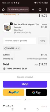 Winter10 coupon verification screenshot