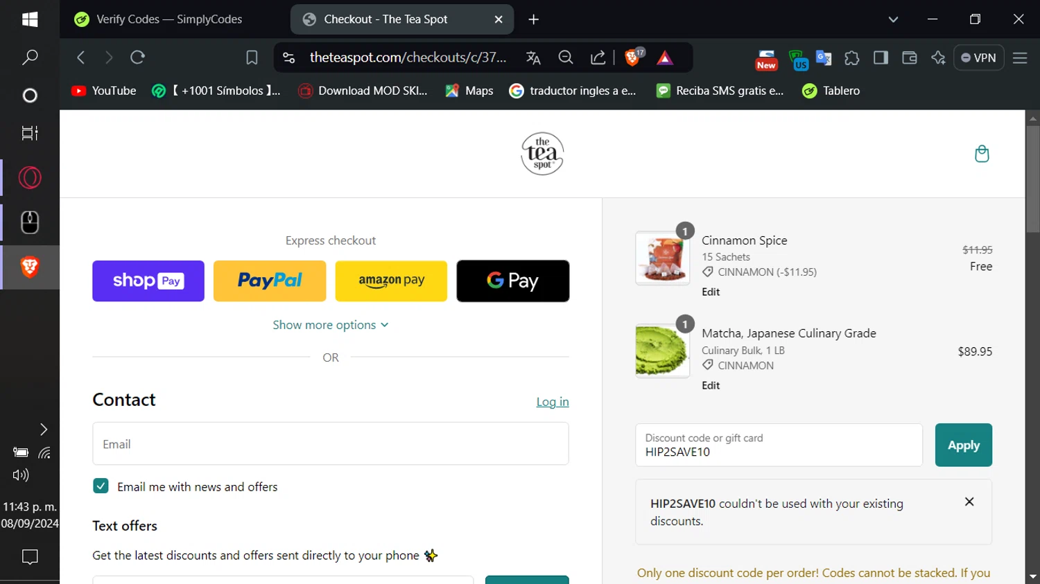 how to use The Tea Spot coupons