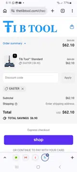 EASTER coupon verification screenshot