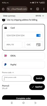 Promo5 coupon verification screenshot