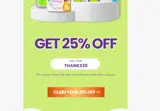 thanks25 coupon verification screenshot