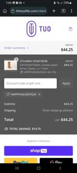 HAPPYHOLIDAYS24 coupon verification screenshot