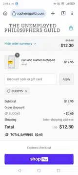BUDDY5 coupon verification screenshot