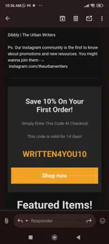 WRITTEN4YOU10 coupon verification screenshot