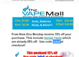 The Vape Mall coupon verification screenshot