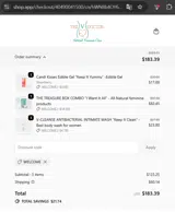 WELCOME coupon verification screenshot
