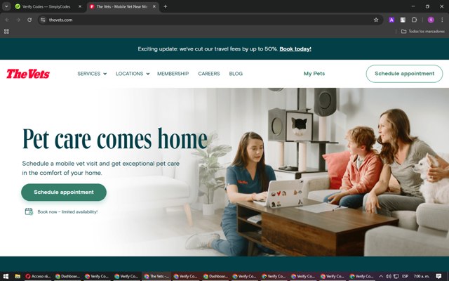 The Vets checkout page showing The Vets promo code box | Screenshot taken by SimplyCodes community member on Mar 22, 2025