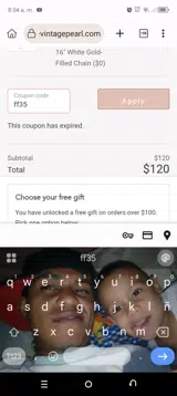 ff35 coupon verification screenshot