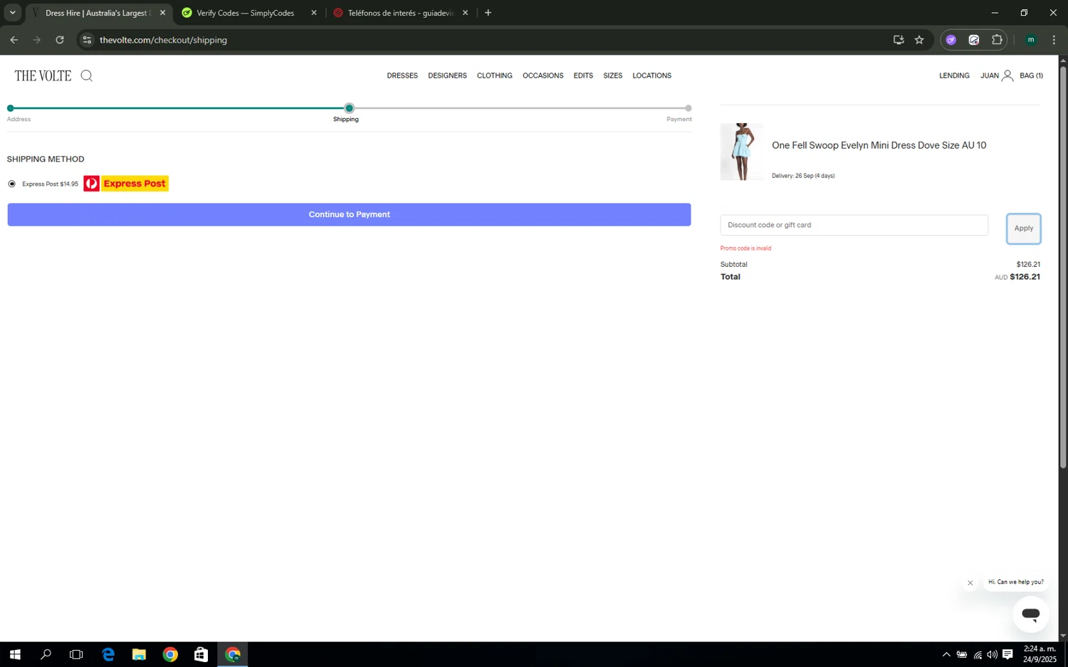 The Volte discount code screenshot showing code Flash25 applied at The Volte checkout page. Uploaded by SimplyCodes community member miguel01 on Sep 24, 2025
