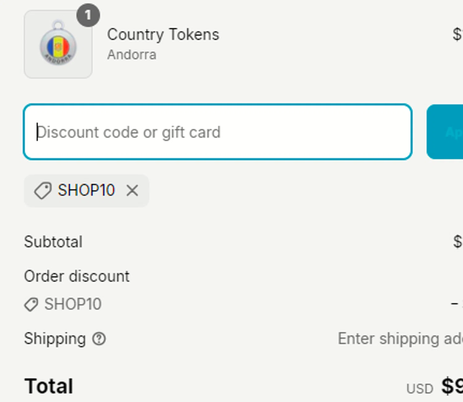 The Wander Club discount code screenshot showing code SHOP10 applied at The Wander Club checkout page. Uploaded by SimplyCodes community member user__1543 on Apr 17, 2025