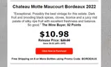 BORDEAUX coupon verification screenshot
