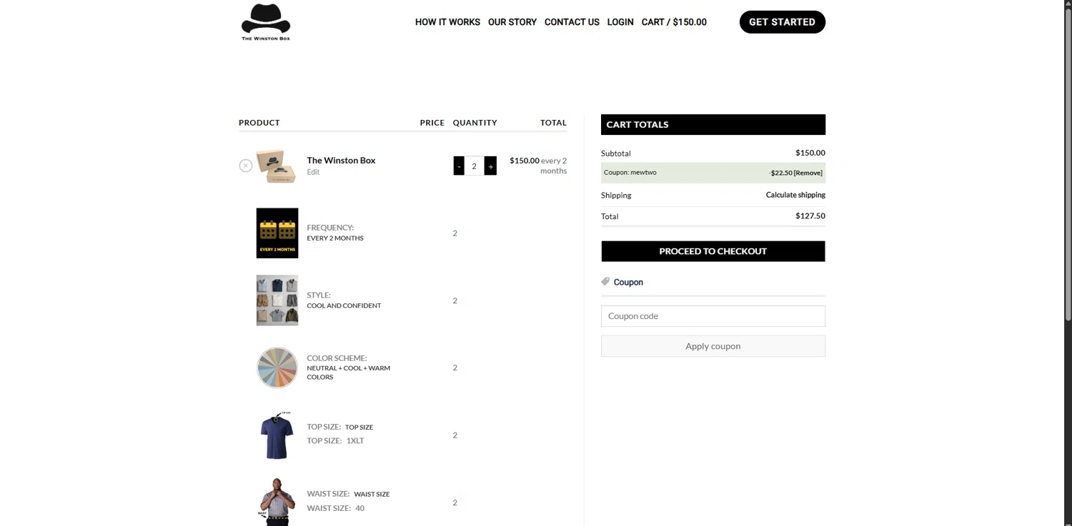The Winston Box promo code screenshot showing code Mewtwo applied at The Winston Box checkout page. Uploaded by SimplyCodes community member VoucherRanger9105 on Feb 18, 2026