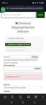 IVY20 coupon verification screenshot