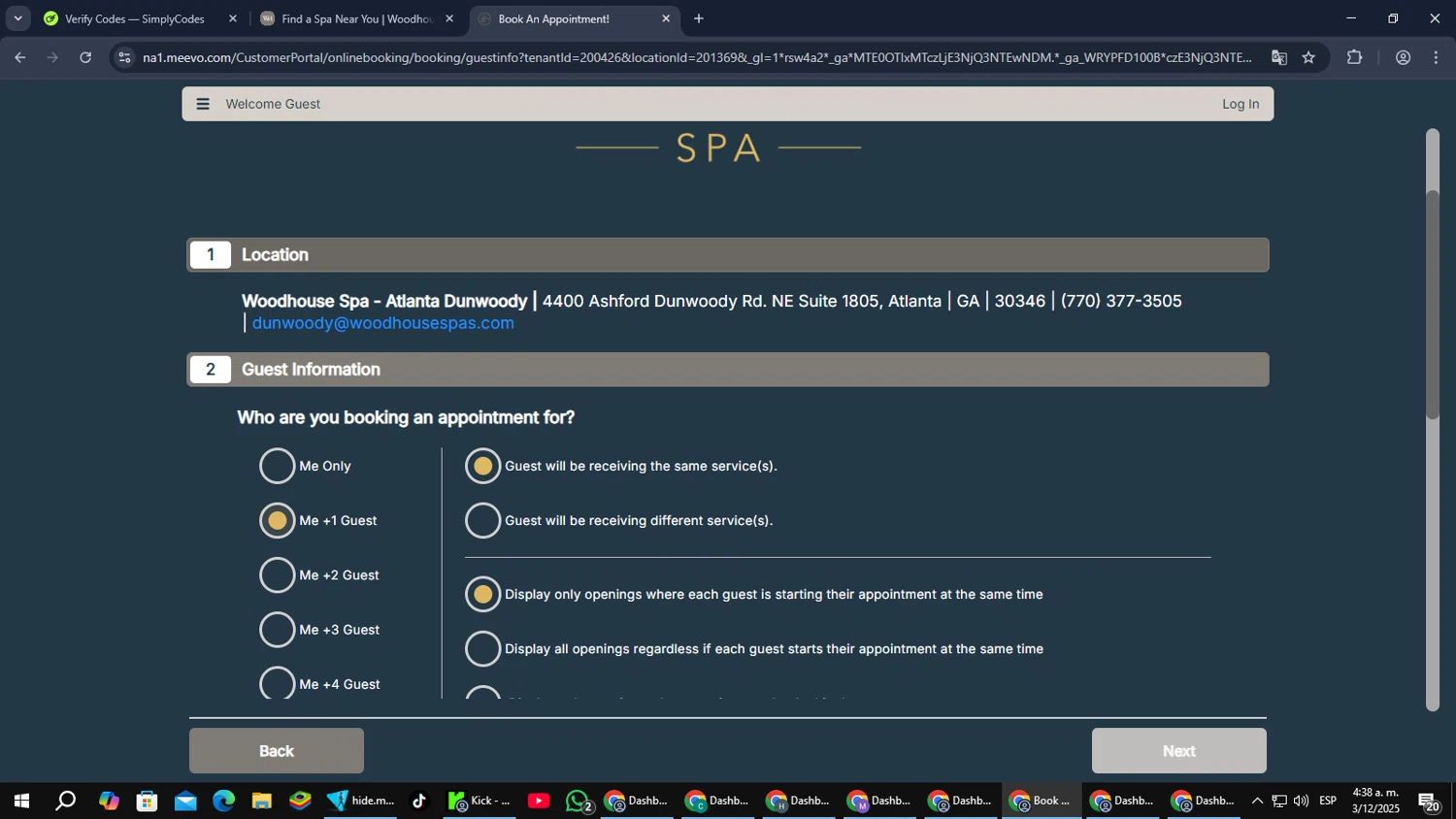 The Woodhouse Day Spa promo code screenshot showing code mgcyber2025 applied at The Woodhouse Day Spa checkout page. Uploaded by SimplyCodes community member MoneyPilot9165 on Dec 3, 2025