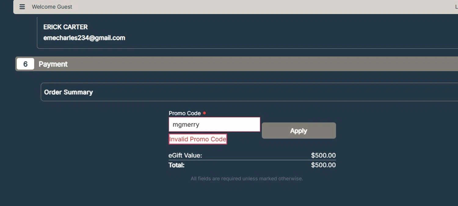 The Woodhouse Day Spa promo code screenshot showing code mgmerry applied at The Woodhouse Day Spa checkout page. Uploaded by SimplyCodes community member MoneyFalcon5538 on Dec 25, 2025