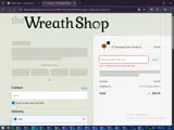 The Wreath Shop coupon verification screenshot