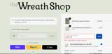 The Wreath Shop coupon verification screenshot