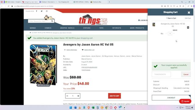 Things From Another World checkout page showing Things From Another World discount code box | Screenshot taken by SimplyCodes community member on Feb 7, 2025