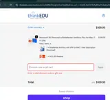 thinkEDU coupon verification screenshot