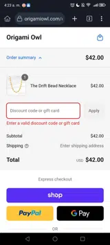 BRIECROOKS15 coupon verification screenshot
