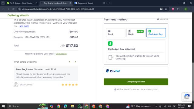 Thinkific checkout page showing Thinkific promo code box | Screenshot taken by SimplyCodes community member on Jul 26, 2025