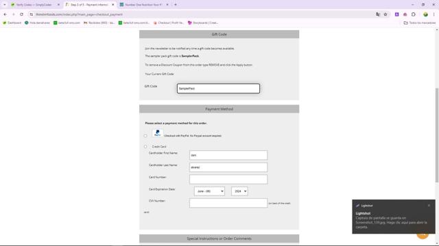 Thin Slim Foods checkout page showing Thin Slim Foods coupon code box | Screenshot taken by SimplyCodes community member on Jun 15, 2024