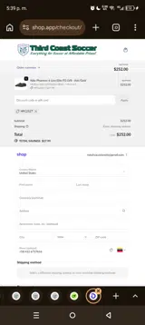 Third Coast Soccer coupon verification screenshot