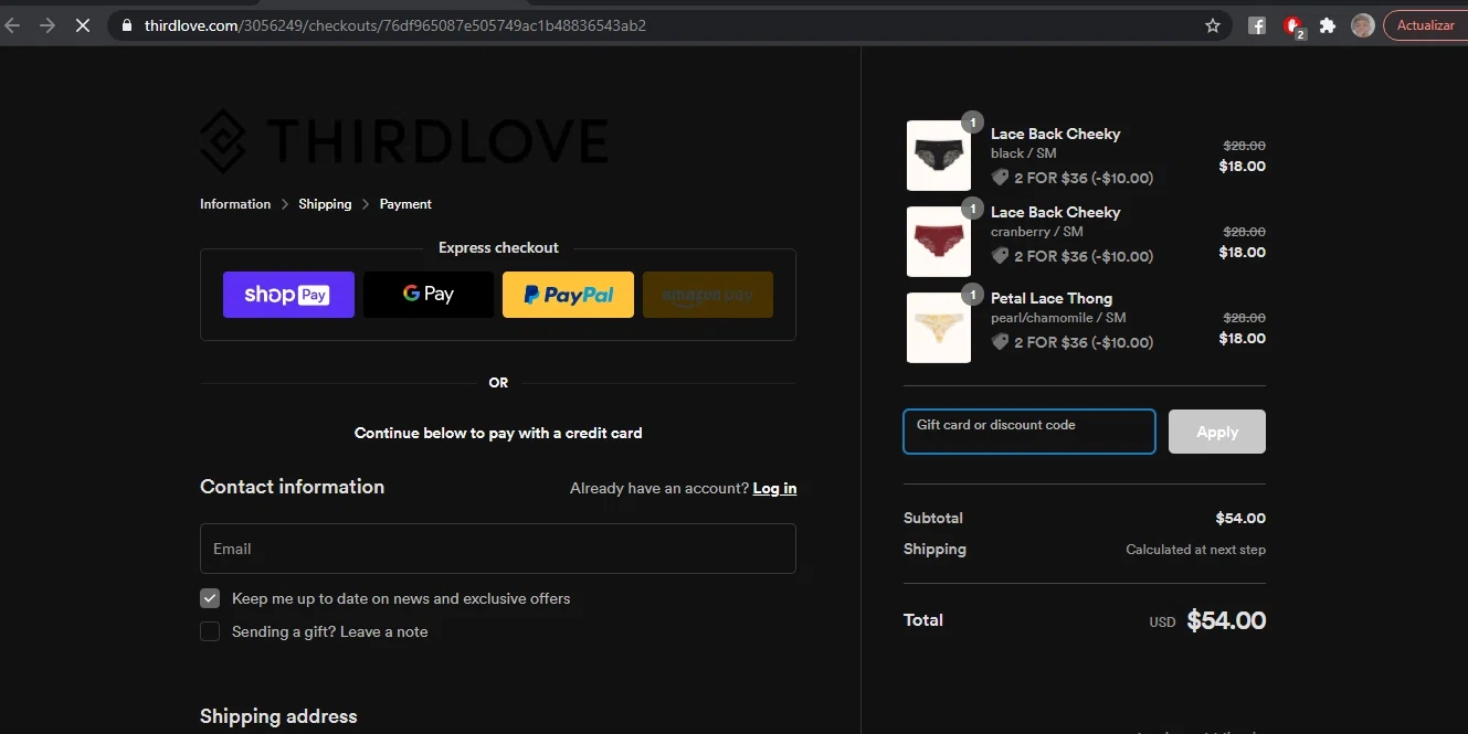 thirdlove first order code