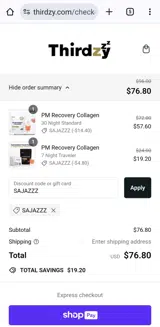 Thirdzy coupon verification screenshot
