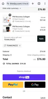 Thirdzy coupon verification screenshot