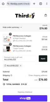 Thirdzy coupon verification screenshot