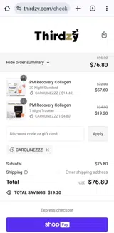 Thirdzy coupon verification screenshot