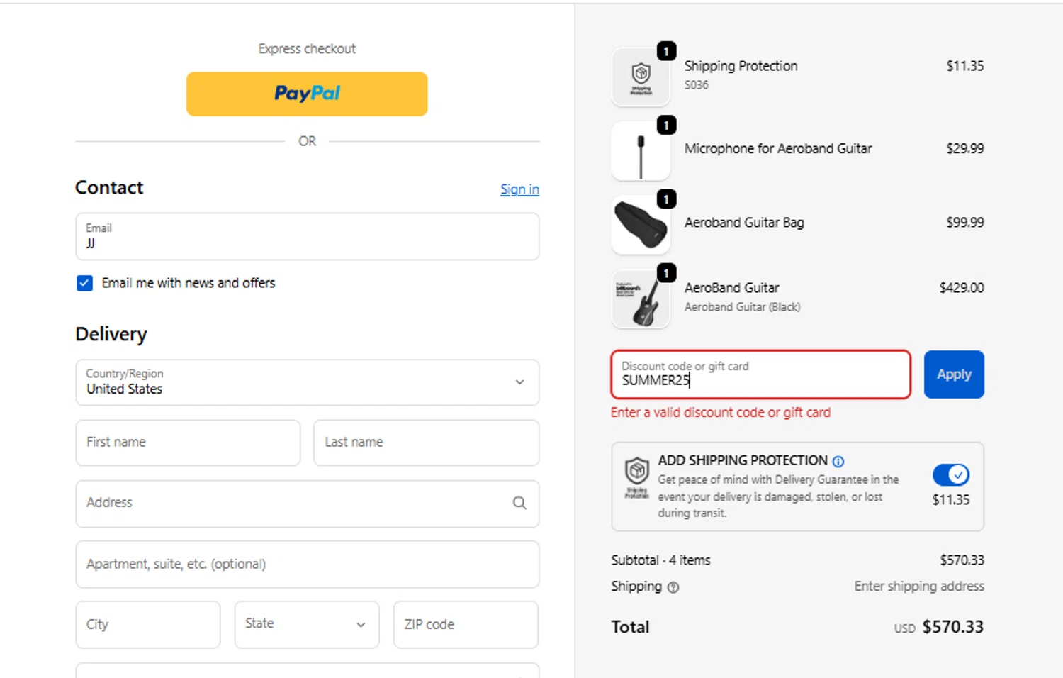 Thorogood discount code screenshot showing code SUMMER25 applied at Thorogood checkout page. Uploaded by SimplyCodes community member Mileidy on Feb 18, 2026