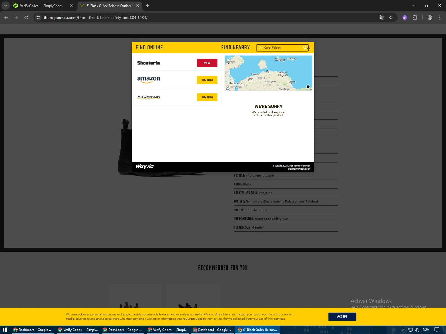 Thorogood discount code screenshot showing code SUMMER25 applied at Thorogood checkout page. Uploaded by SimplyCodes community member greulis on Feb 12, 2026