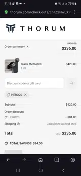 Hero20 coupon verification screenshot
