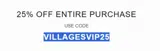 VILLAGESVIP25 coupon verification screenshot