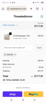 ADC3W coupon verification screenshot
