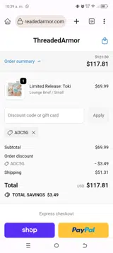 ADC5G coupon verification screenshot