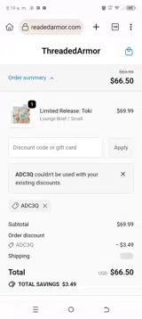 ADC3Q coupon verification screenshot
