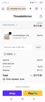 ADBHG coupon verification screenshot
