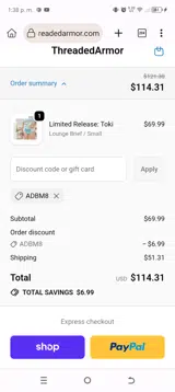 ADBM8 coupon verification screenshot