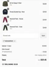 NEWCOUPON15 coupon verification screenshot