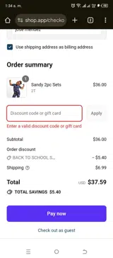 SCHOOL coupon verification screenshot