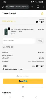KARI7 coupon verification screenshot