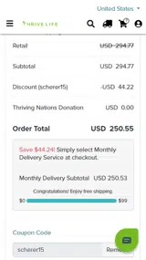 scherer15 coupon verification screenshot