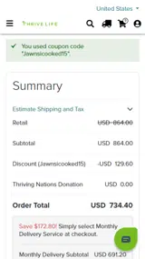 Jawnsicooked15 coupon verification screenshot
