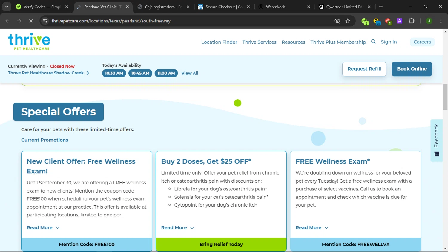 Thrive Pet Healthcare checkout page showing Thrive Pet Healthcare coupon code box | Screenshot taken by SimplyCodes community member on Aug 16, 2024